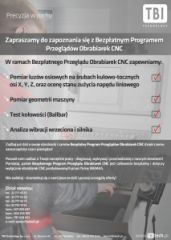 BEZPŁATNY PROGRAM PRZEGLĄDÓW OBRABIAREK CNC