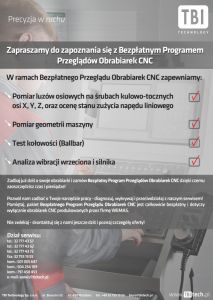 BEZPŁATNY PROGRAM PRZEGLĄDÓW OBRABIAREK CNC